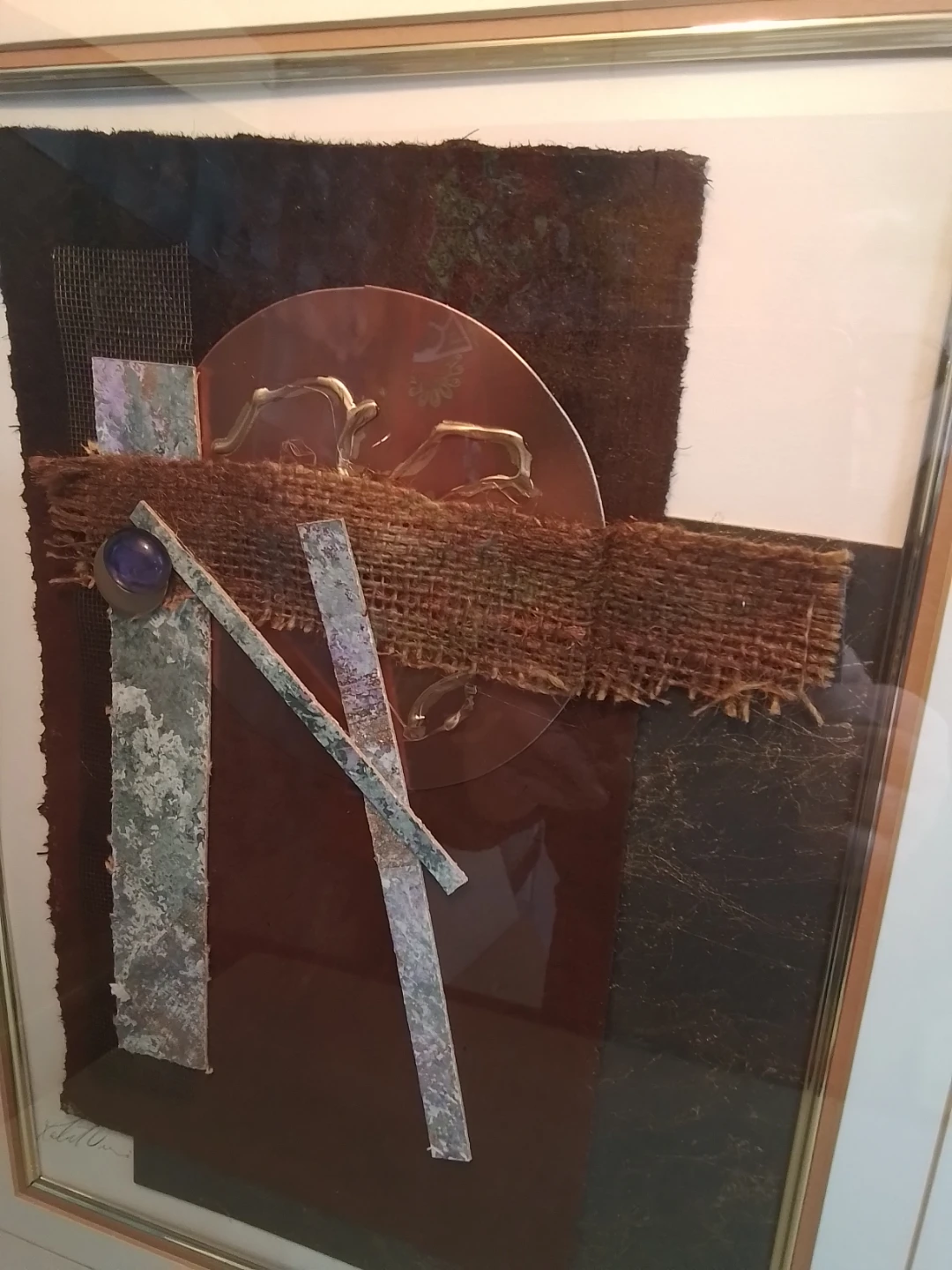 Vintage V. Hill Mixed Media Abstract Collage - photo 3