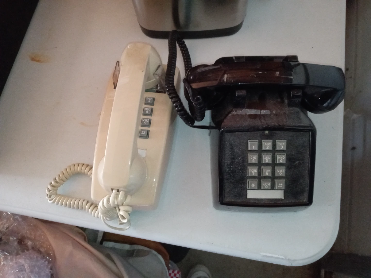 Vintage Landline Telephones - Beige and Black