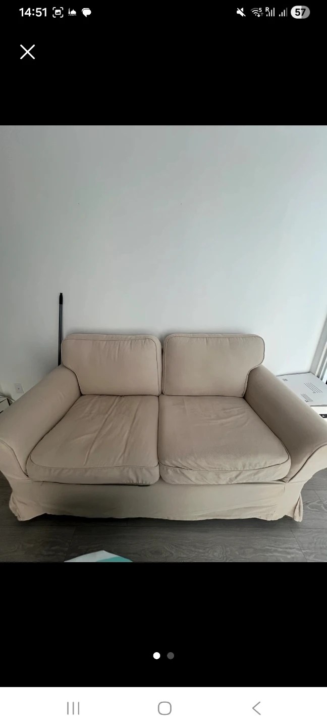 IKEA UPPPLAND 2-Seater Sofa Cover - Kilanda Light Beige