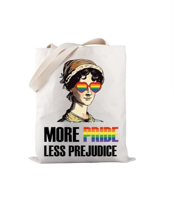 Canvas Tote Bag - More Pride Less Prejudice Design