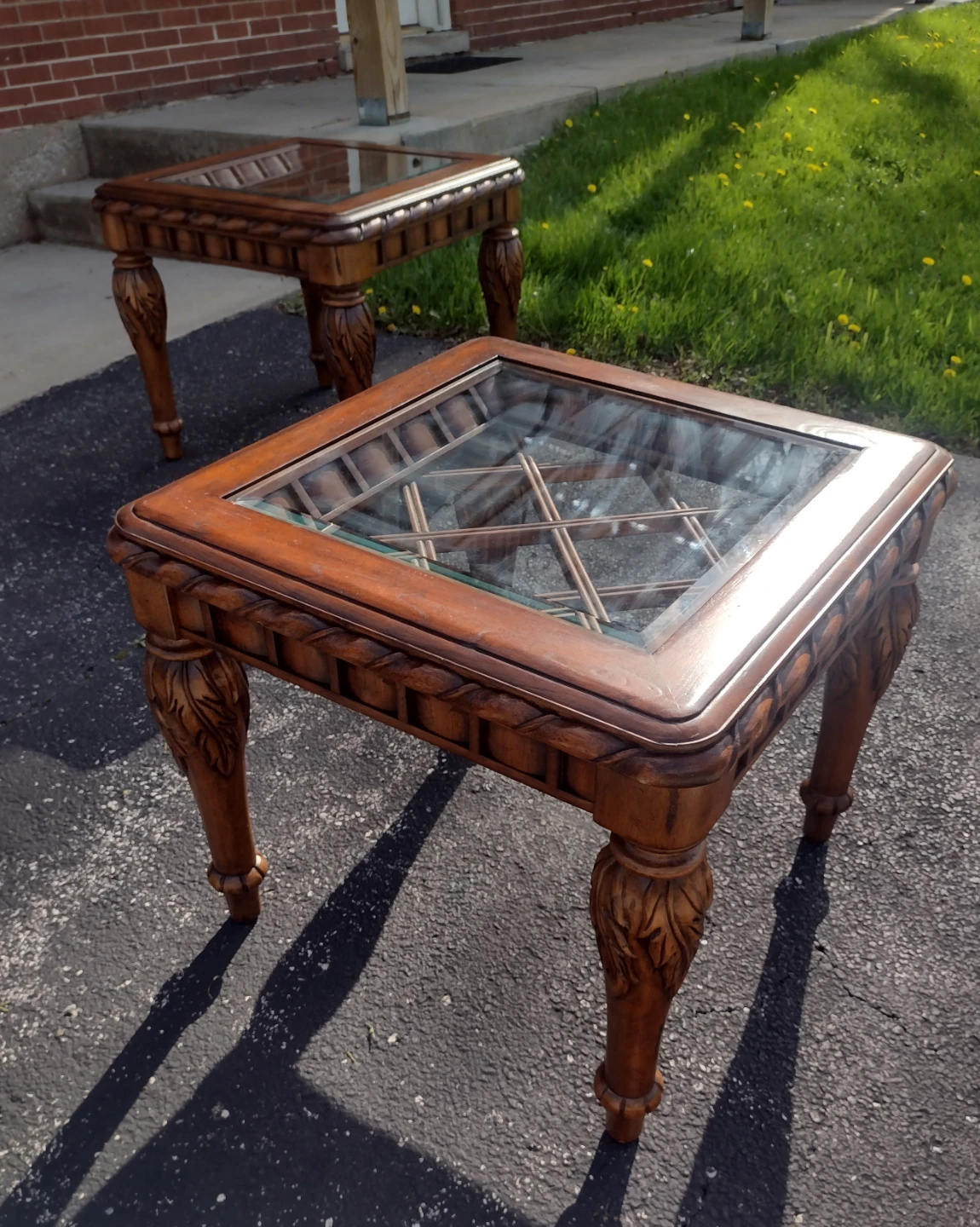 Wood and Glass End Tables - photo 5