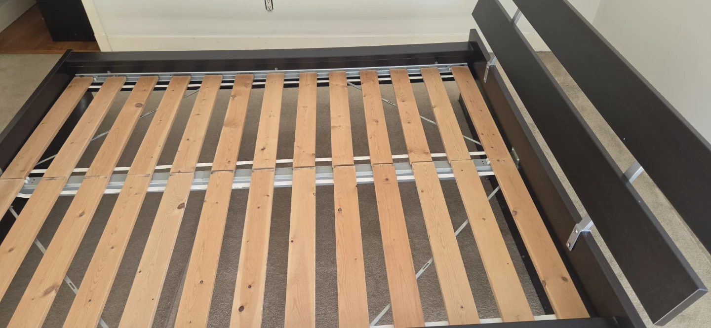 Brown Queen Bed Frame with Slats - photo 2