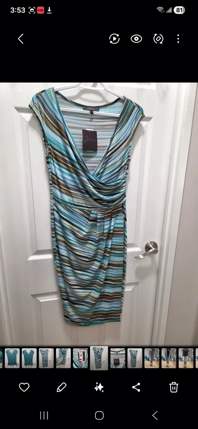 BNWT Jessica Women's Striped Sleeveless Dress - Size 8