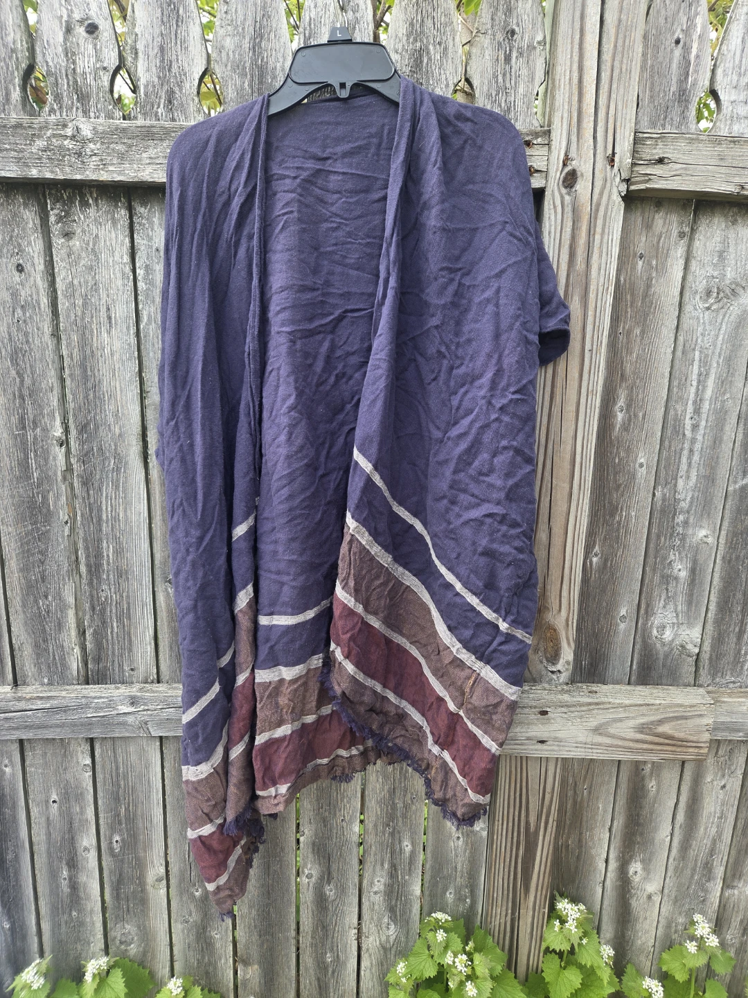 Purple Striped Kimono Cardigan