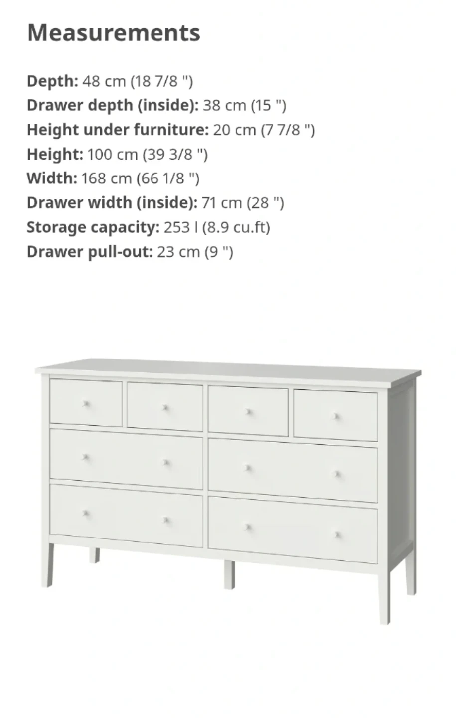 Ikea Gullaberg White 8-Drawer Dresser - photo 4