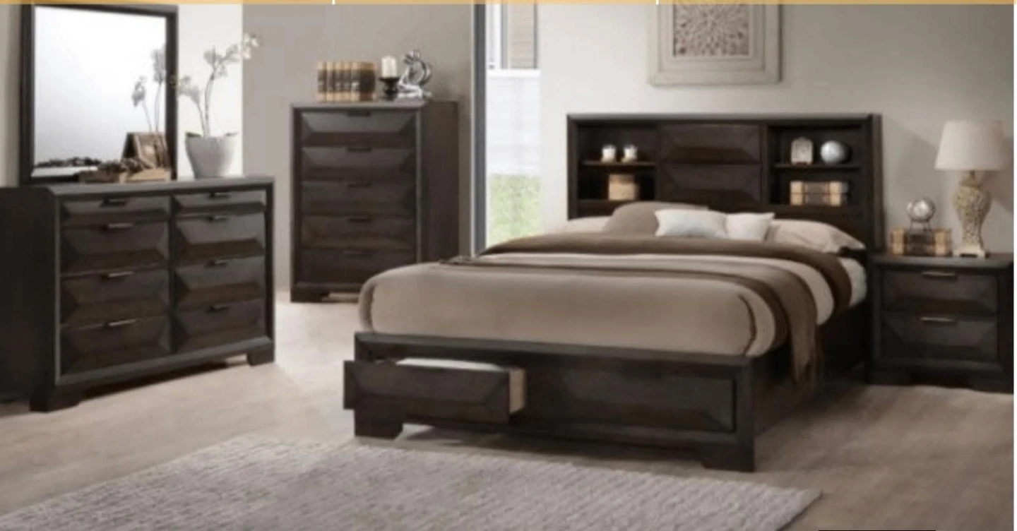 Dark Brown Bedroom Queen size bedroom  Set - photo 2
