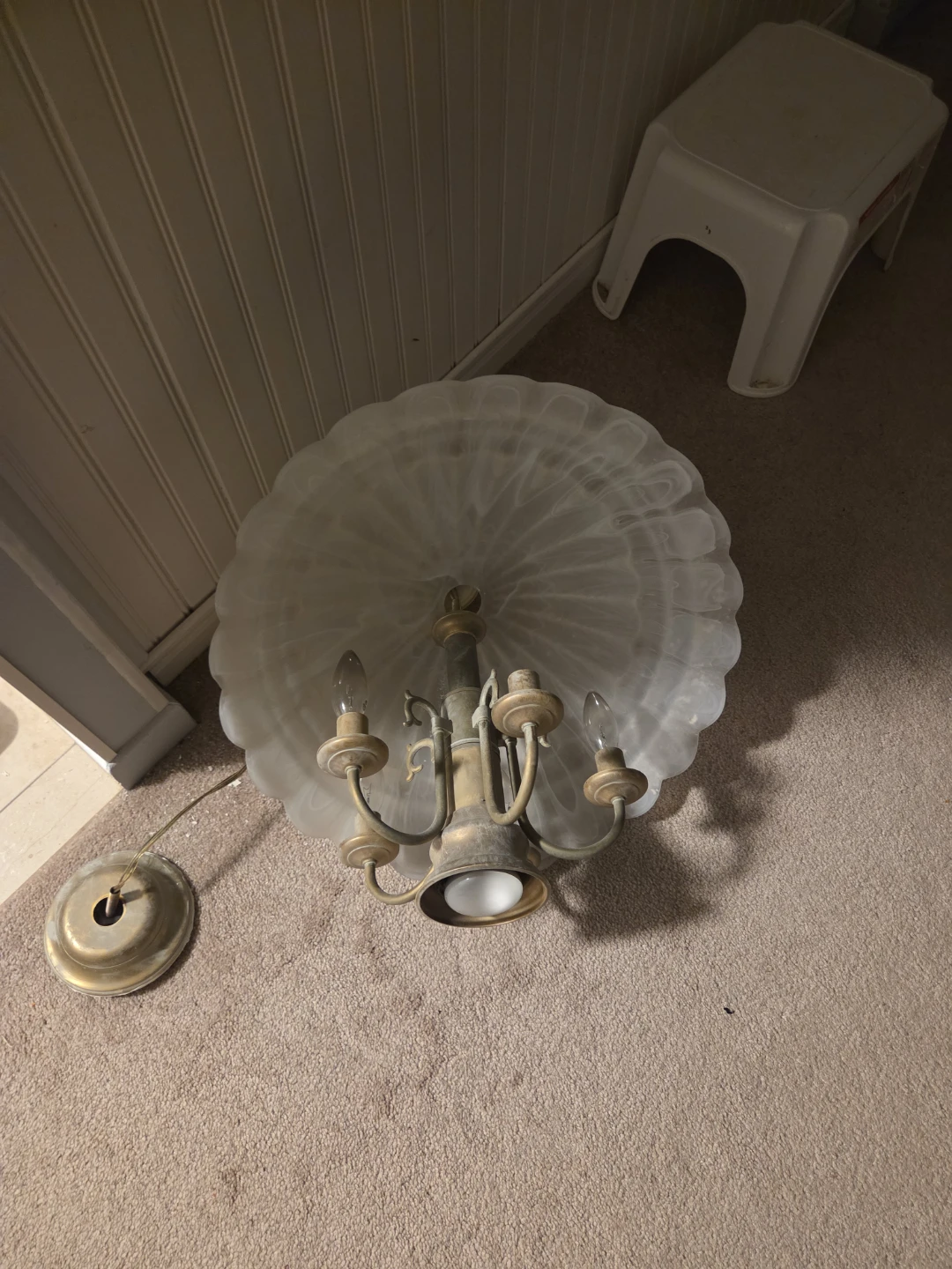 Vintage glass frosted ceiling light fixure - photo 2