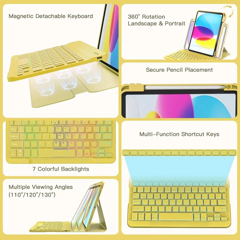 Yellow Keyboard Case for iPad 10th Gen / iPad A16 (2025) - photo 4