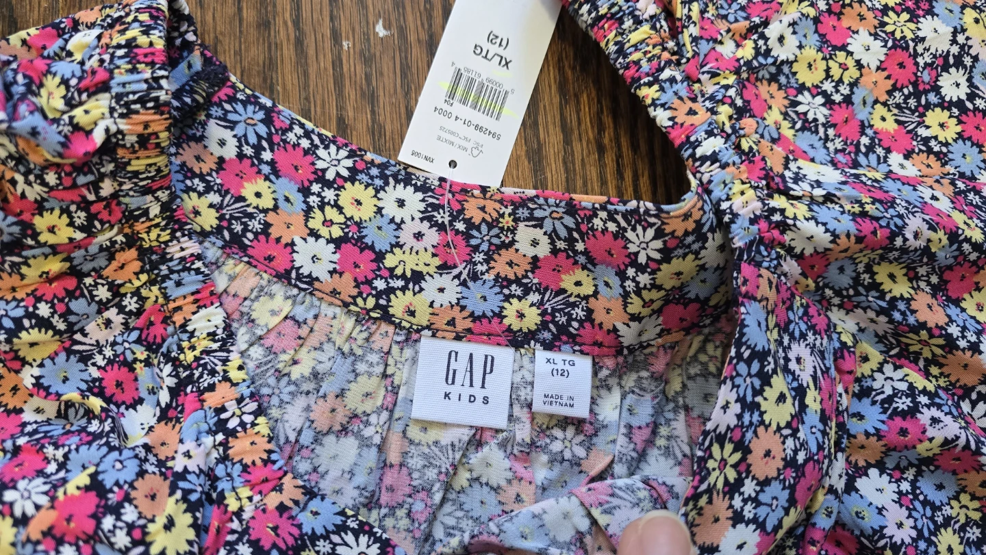 New Gap Girls Floral Flutter Sleeve Top - XL (12y) - photo 4
