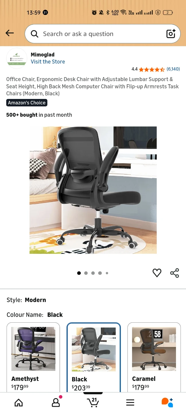 New Ergonomic Office Chair - Black