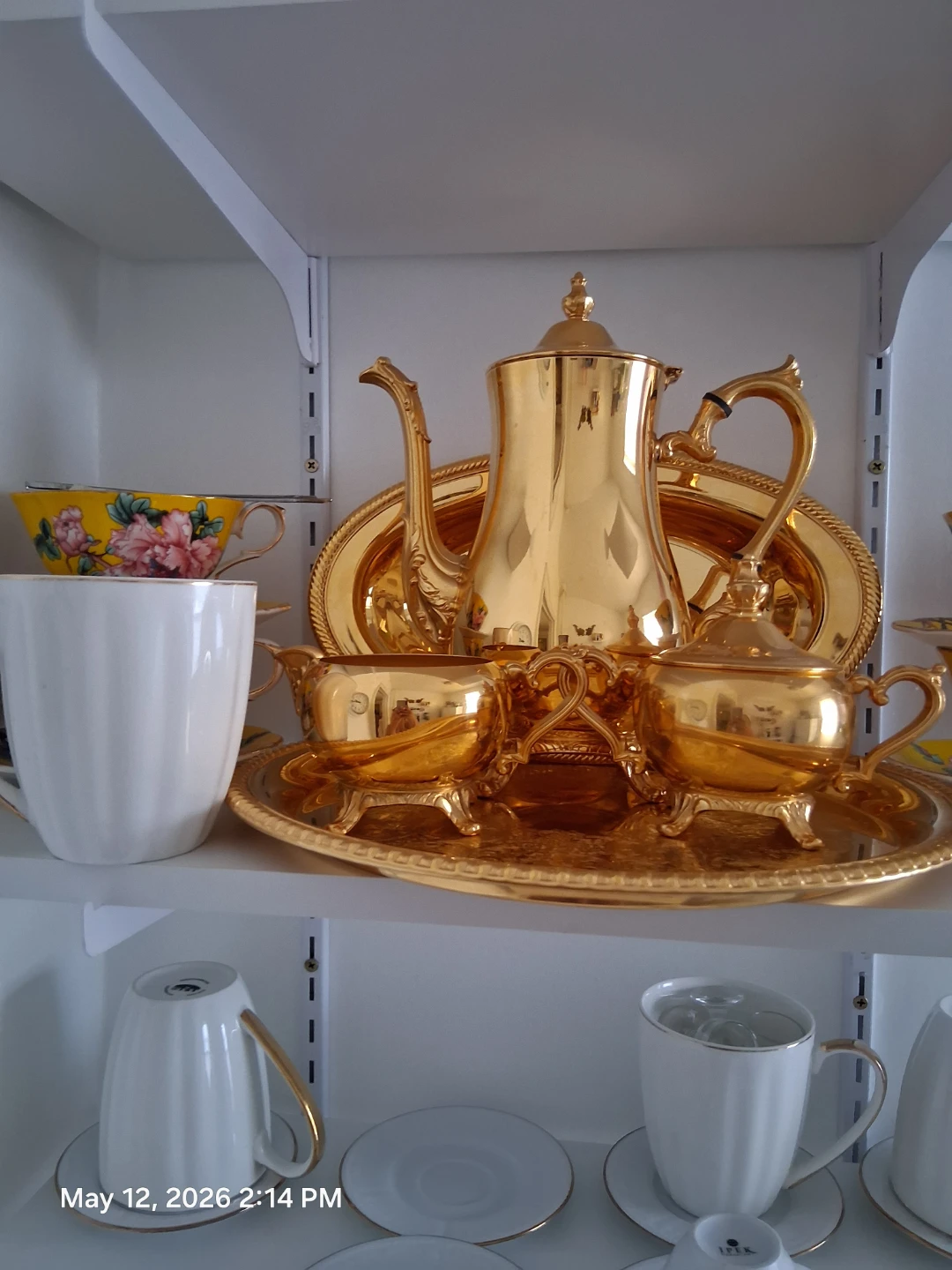 6- piece Gold Coffee or Tea Pot Set with Tray - photo 5