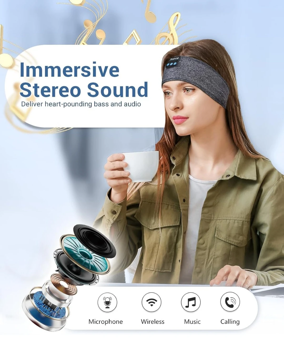 Perytong Bluetooth Headband Headphones - photo 3