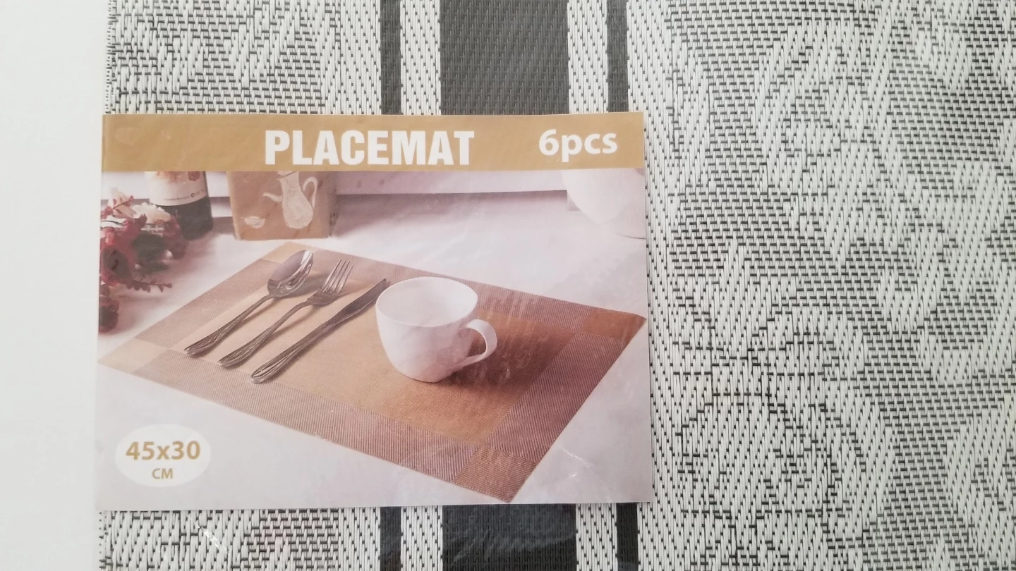 Set of 6 Placemats - Grey & White Damask Pattern - photo 2