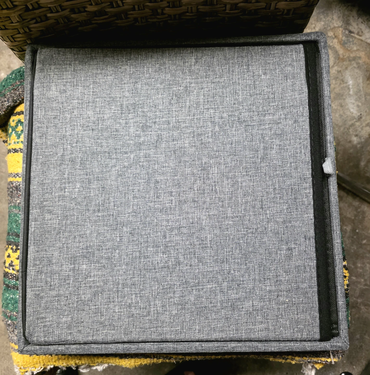 Gray Foldable Fabric Storage Ottoman - photo 5