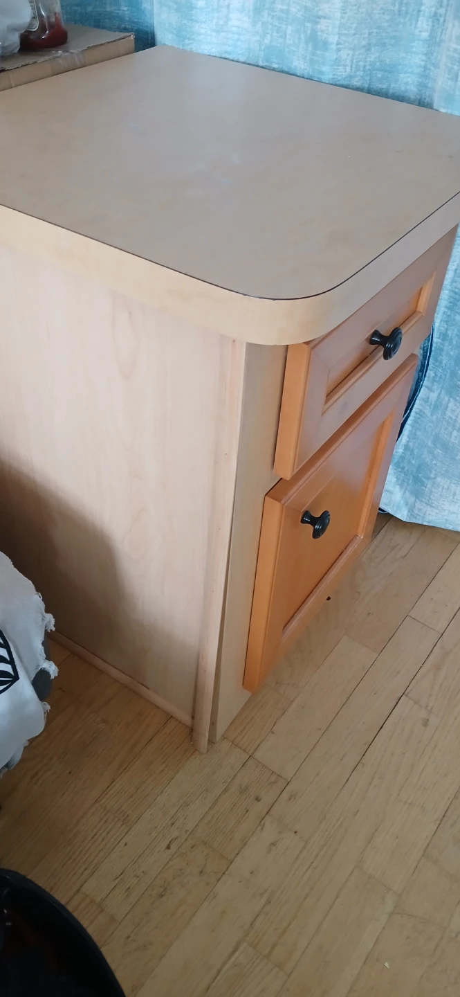 Light Wood Cabinet with Drawer and Door - photo 2
