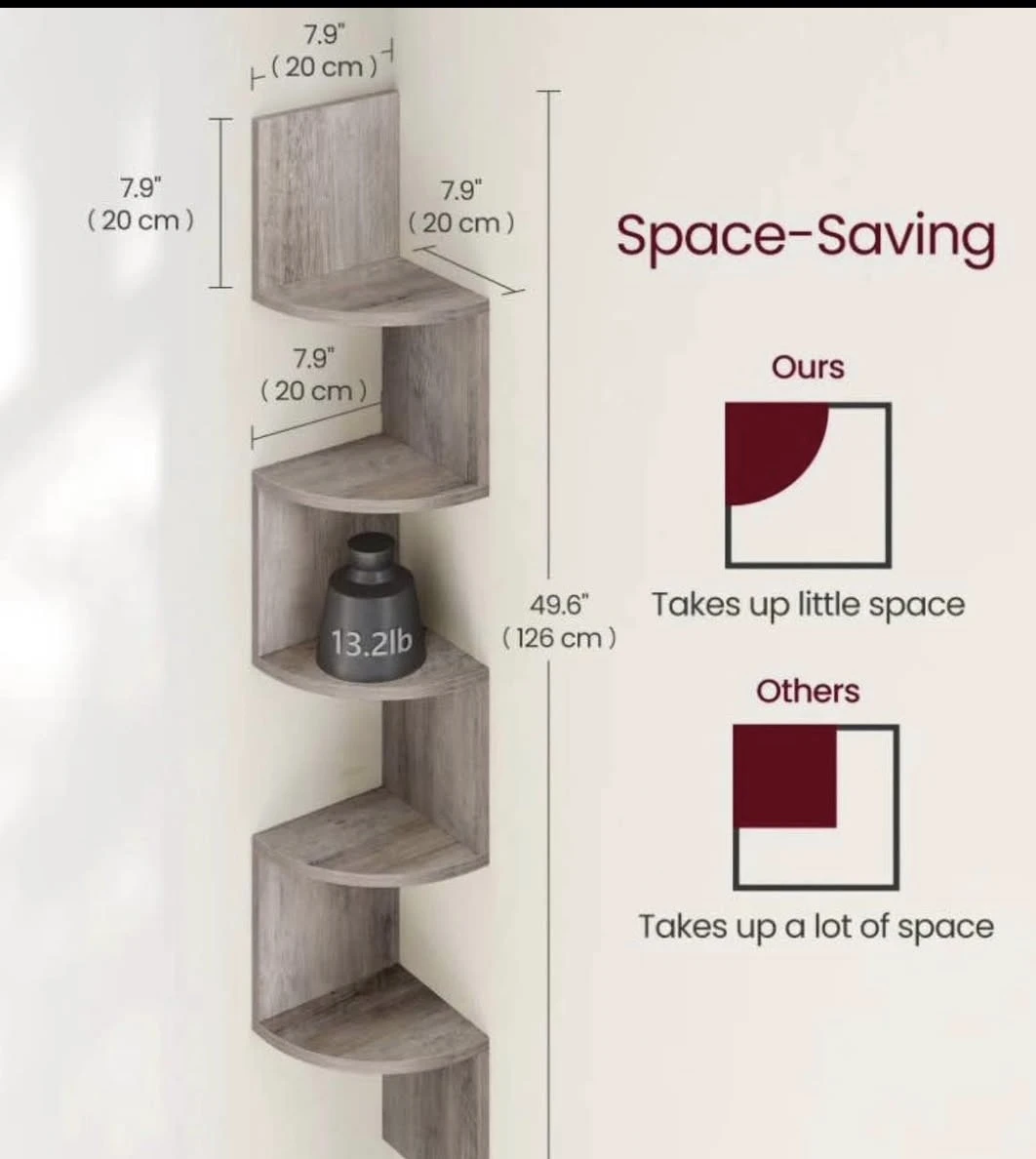 VASAGLE 5-Tier Corner Shelf - photo 3