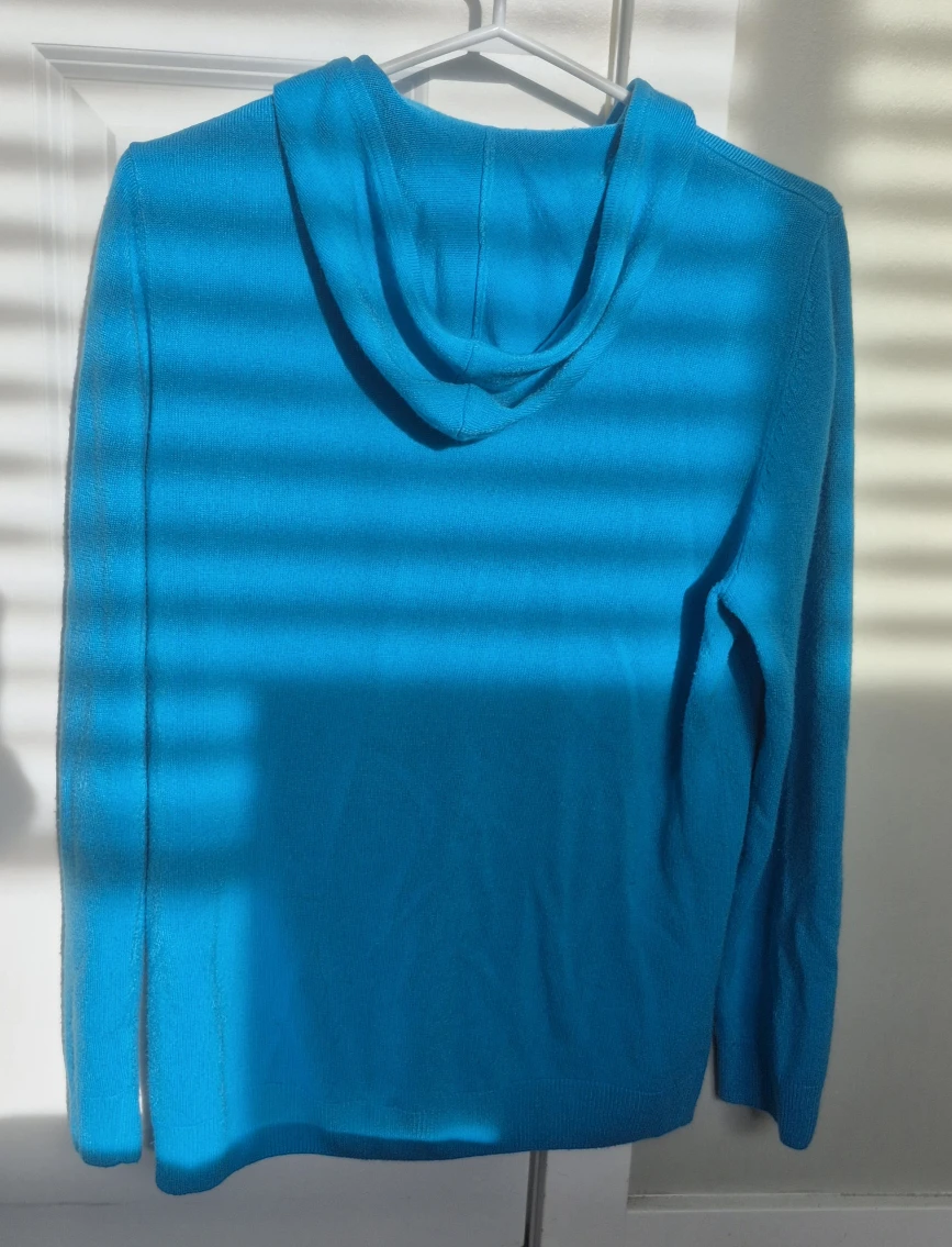 Blue Hooded Zip-Up Sweater. Size L. - photo 3