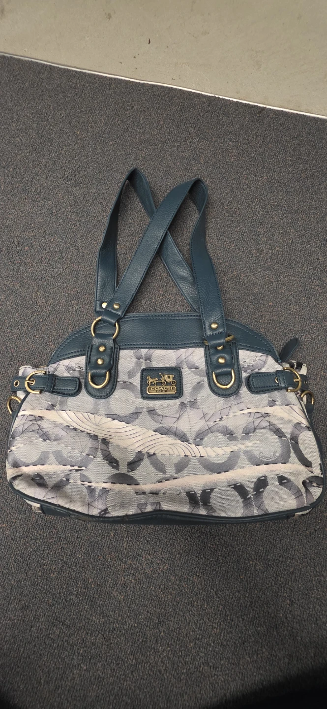 Coach Floral Signature Satchel Tote Purse w/ Strap