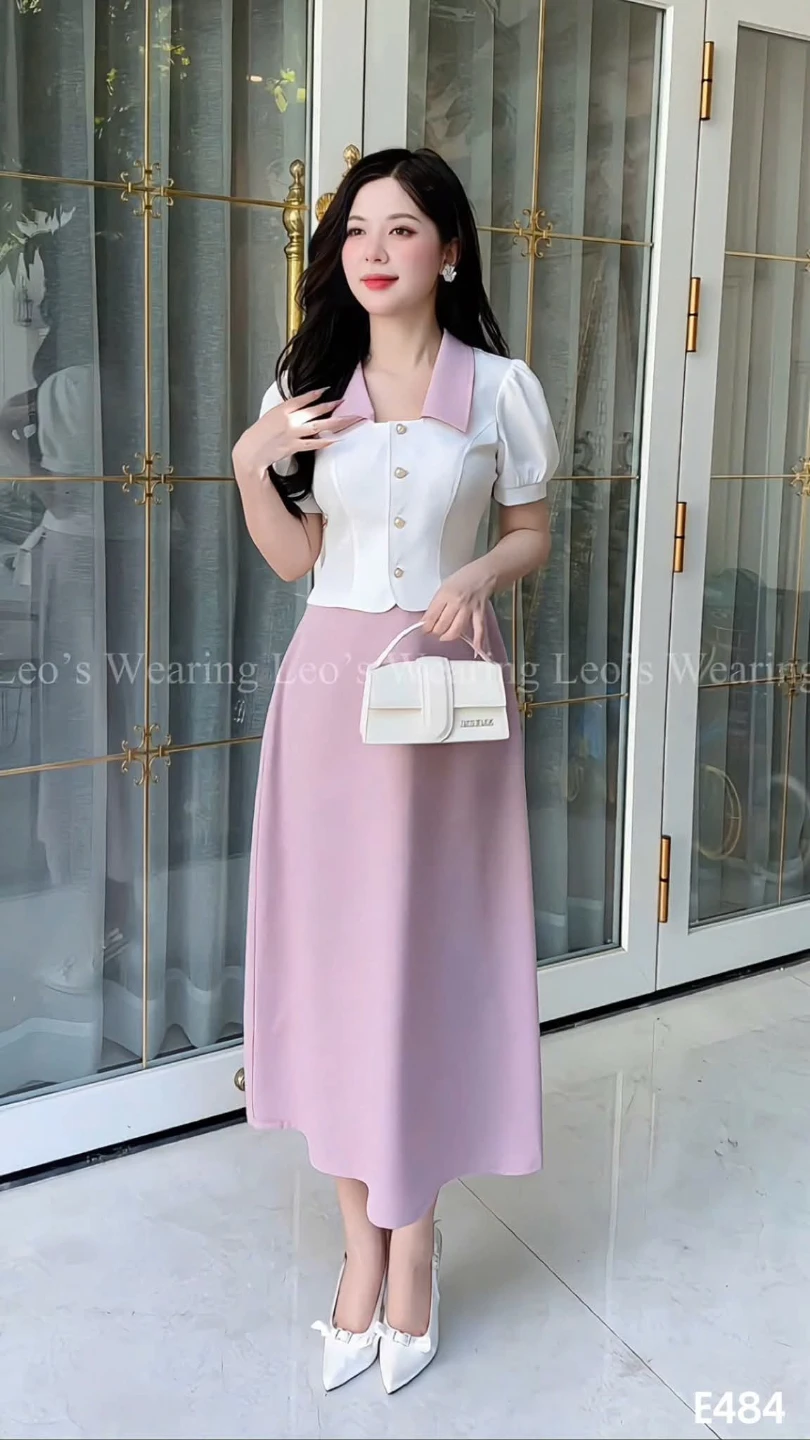 Women's Maxi Dress Set - Pink - photo 4