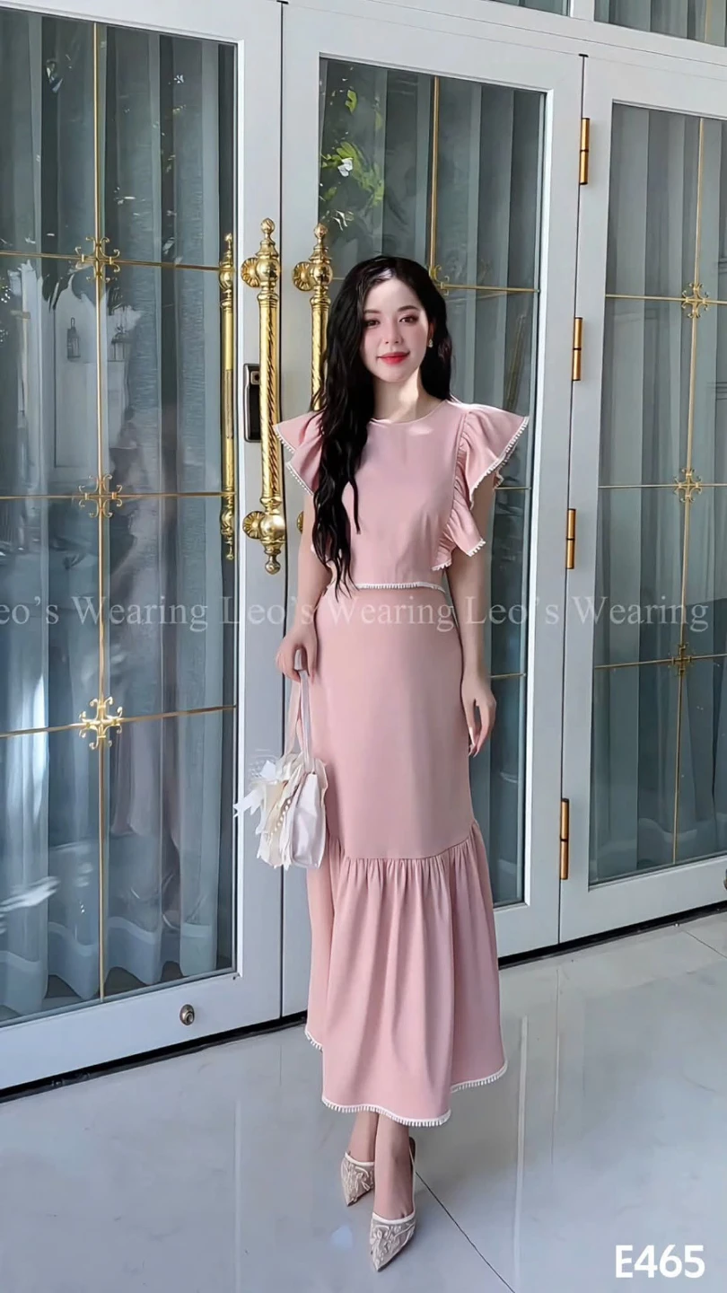 Women's Maxi Dress Set - Pink - photo 5