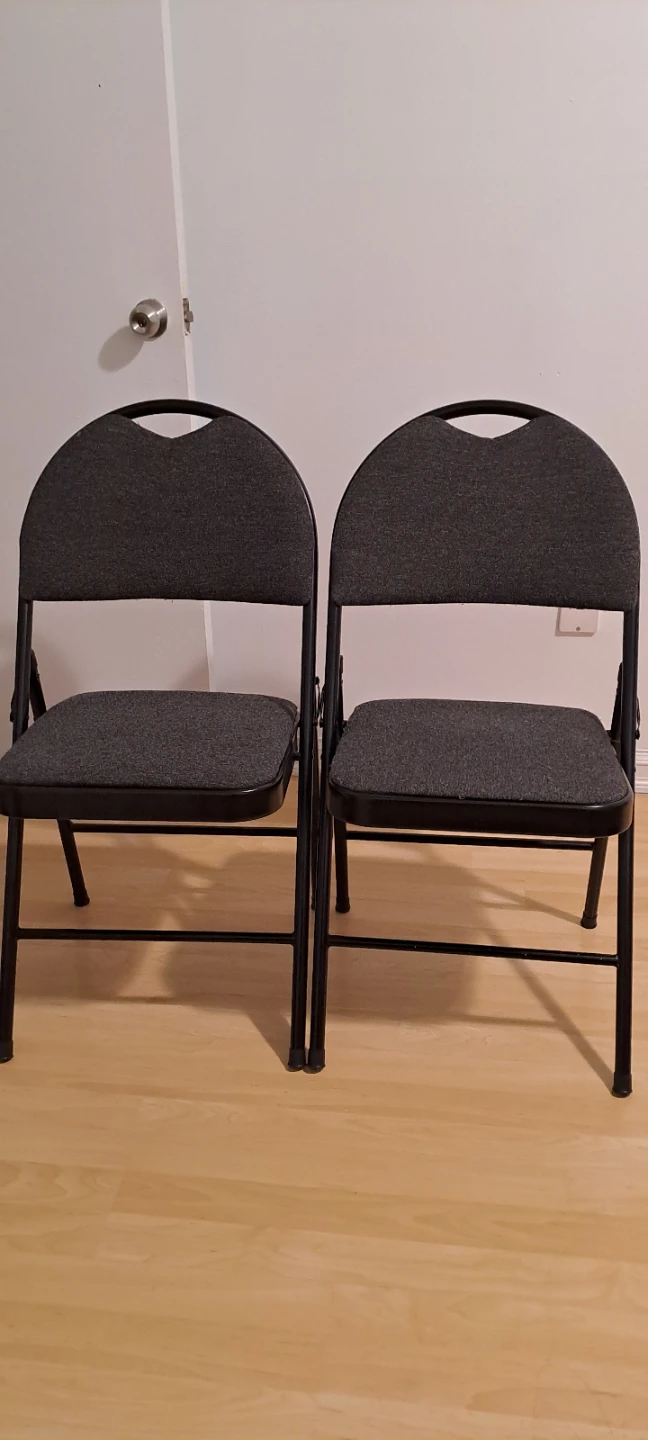 Ikea Pair of Dark Grey Folding Chairs - photo 2