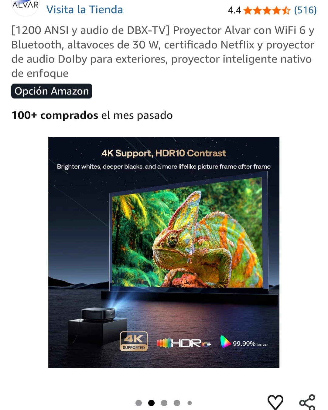 Alvar 1200 ANSI Projector with WiFi 6 & Bluetooth - photo 2