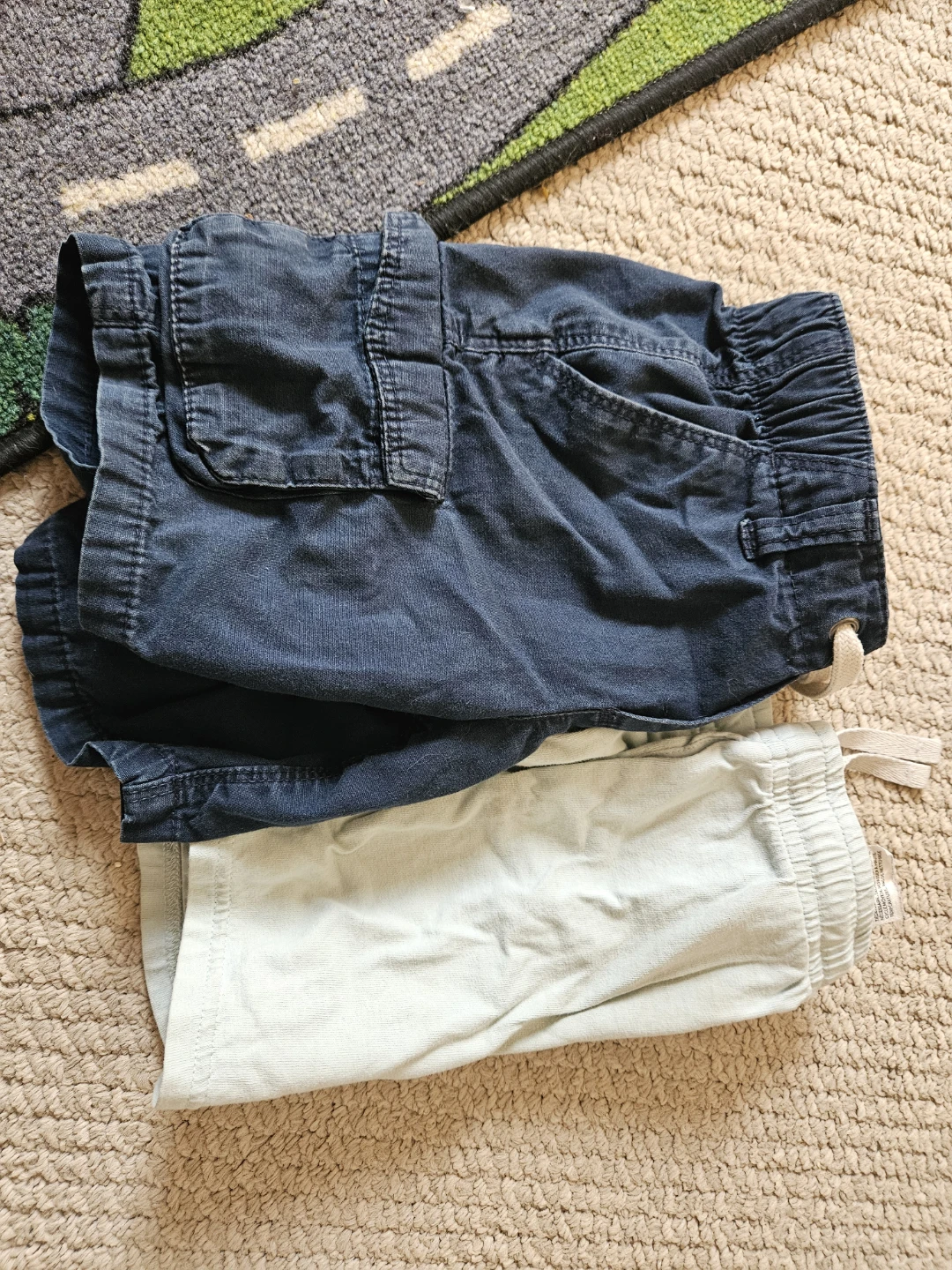 Navy Blue and Light Green Cargo Shorts Bundle 3t