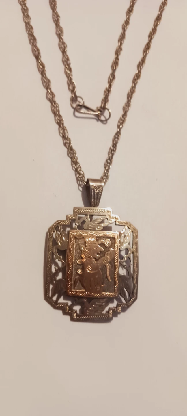 Gorgeous Sterling Silver 925 Mexican Pendant with Necklace - photo 4