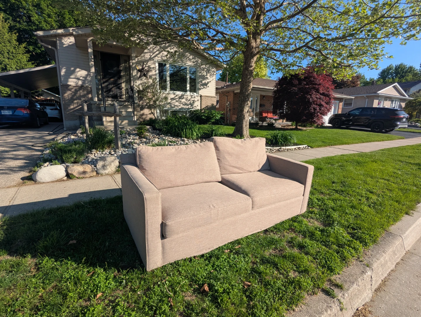 FREE Tan Loveseat Sofa with Pull Out Bed - photo 2