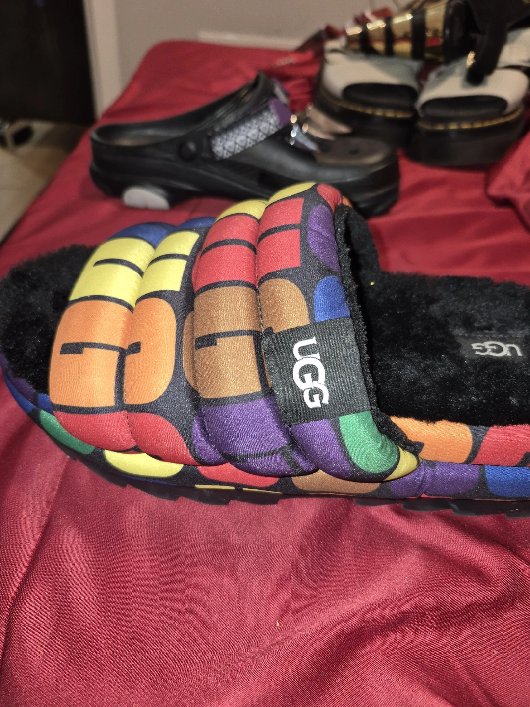 UGG Colourblock Puffer Slides - Size Small