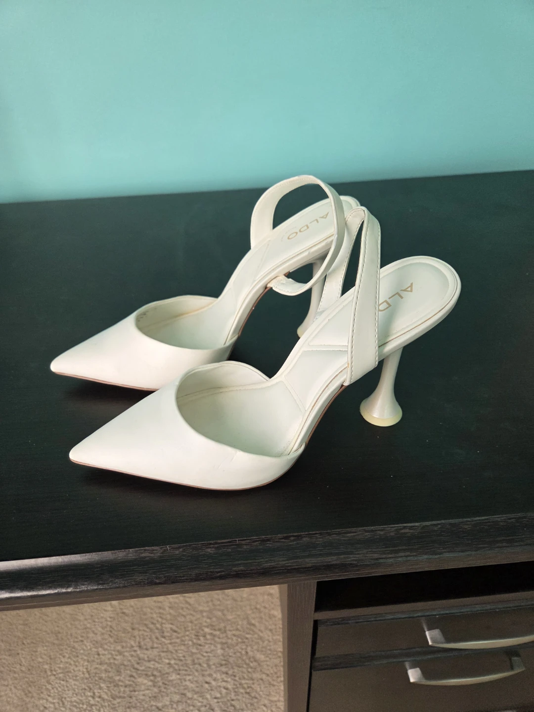 ALDO White Slingback Heels