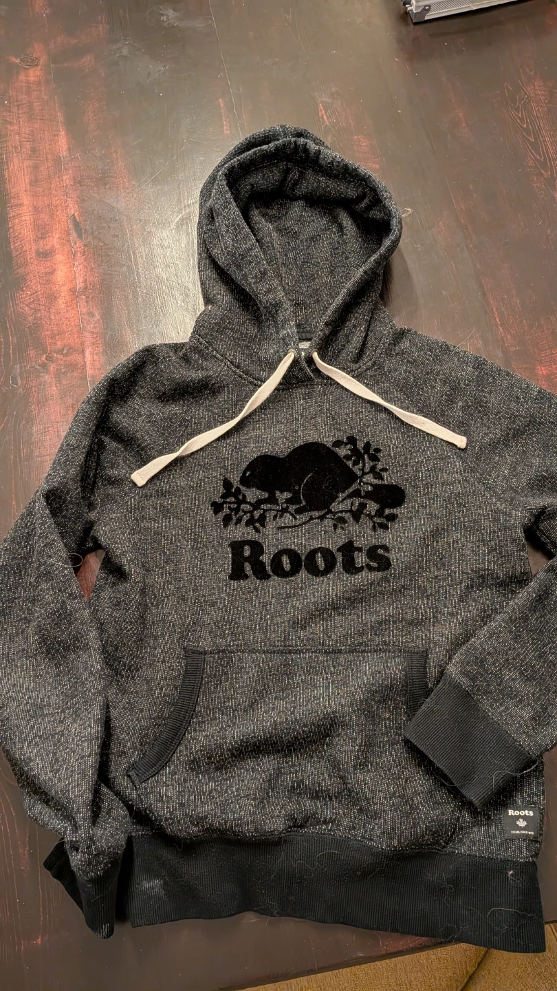Roots Beaver Logo Hoodie - Grey