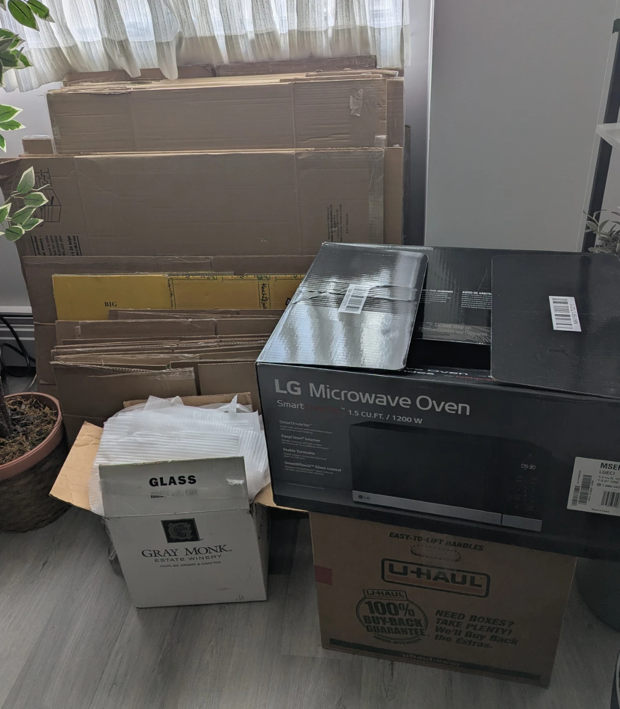 Moving boxes and packing materials