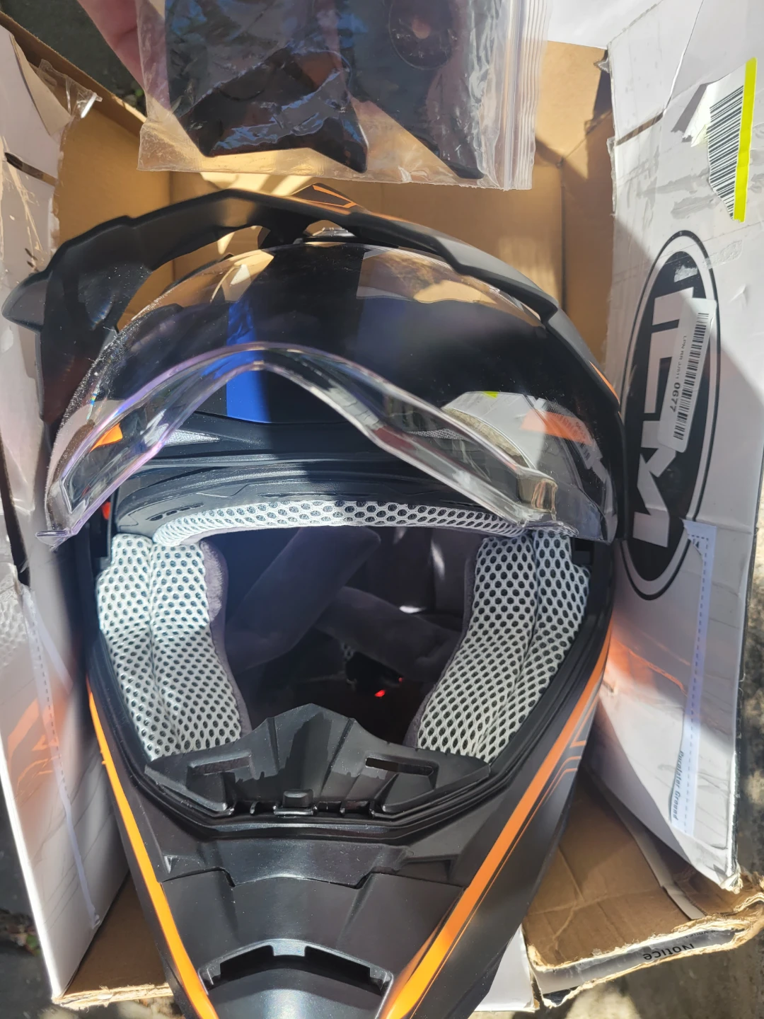ILM Motorcycle Helmet Orange/Black Size S (55-56cm) - photo 2