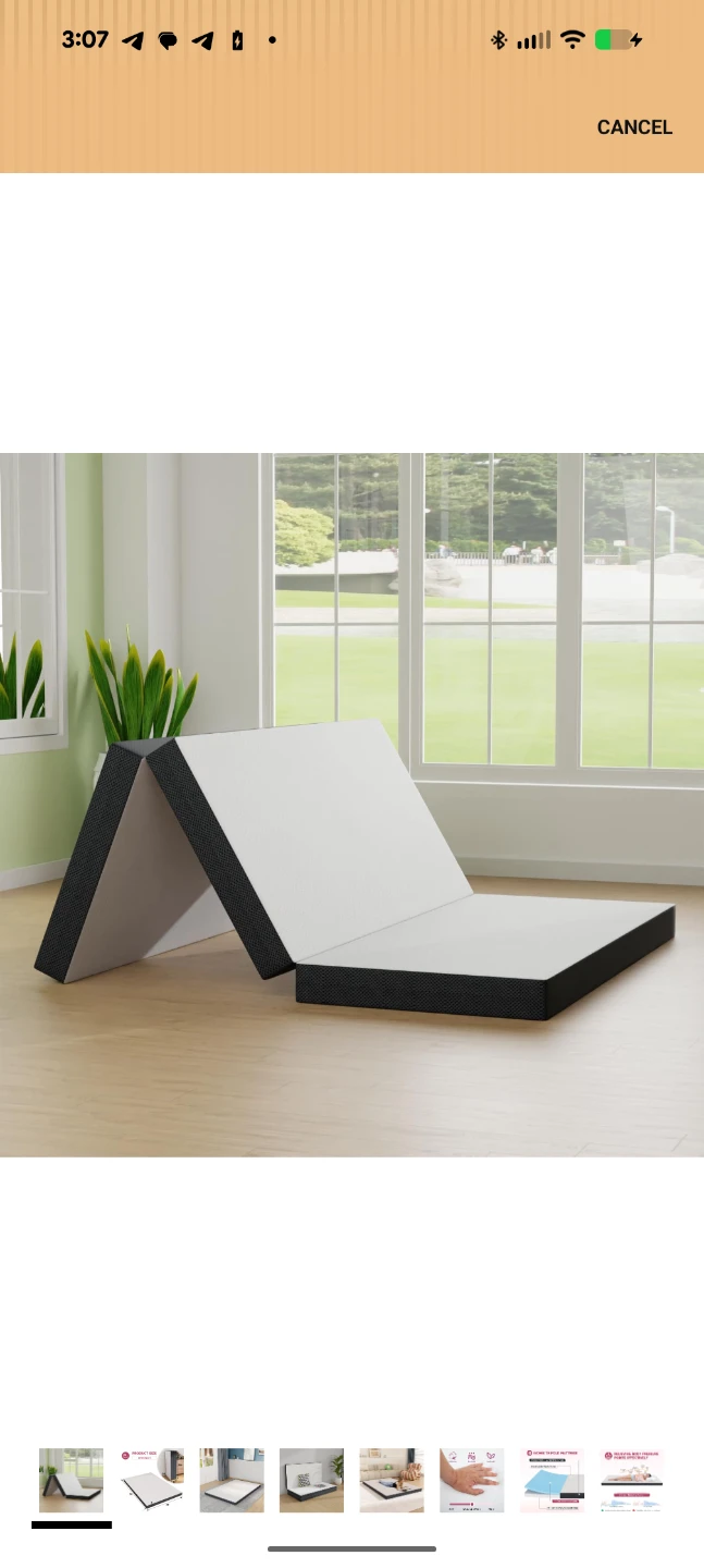 Trifold queen size 4in thick mattress - photo 2