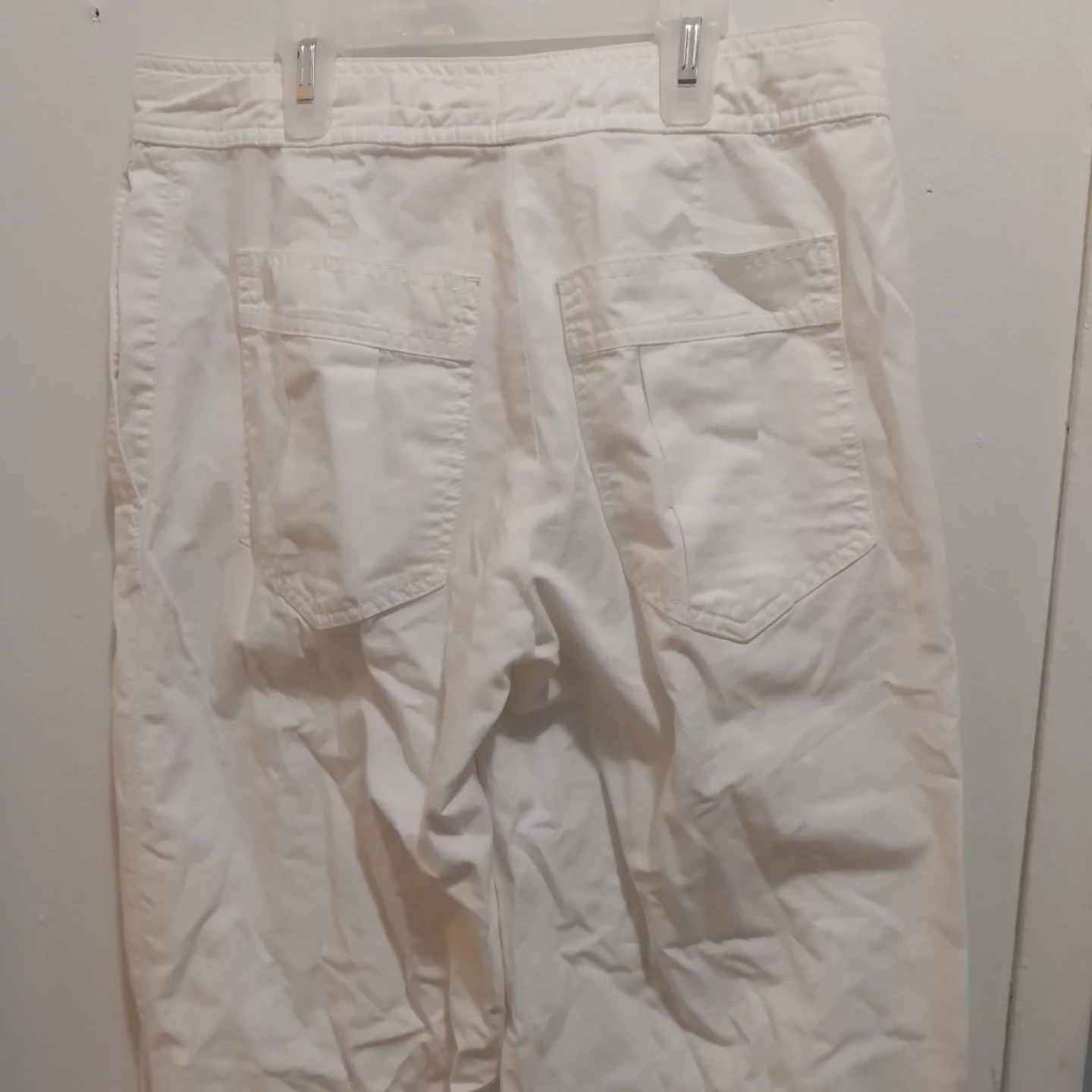 H&M White Wide Leg Linen Blend Pants Size 4 - photo 3