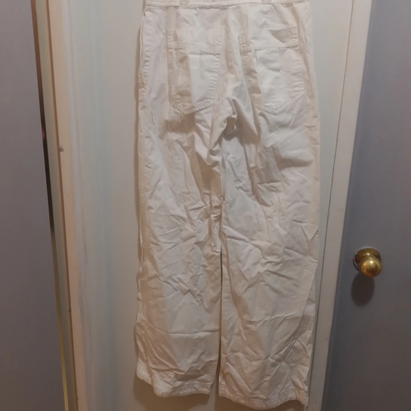 H&M White Wide Leg Linen Blend Pants Size 4 - photo 4