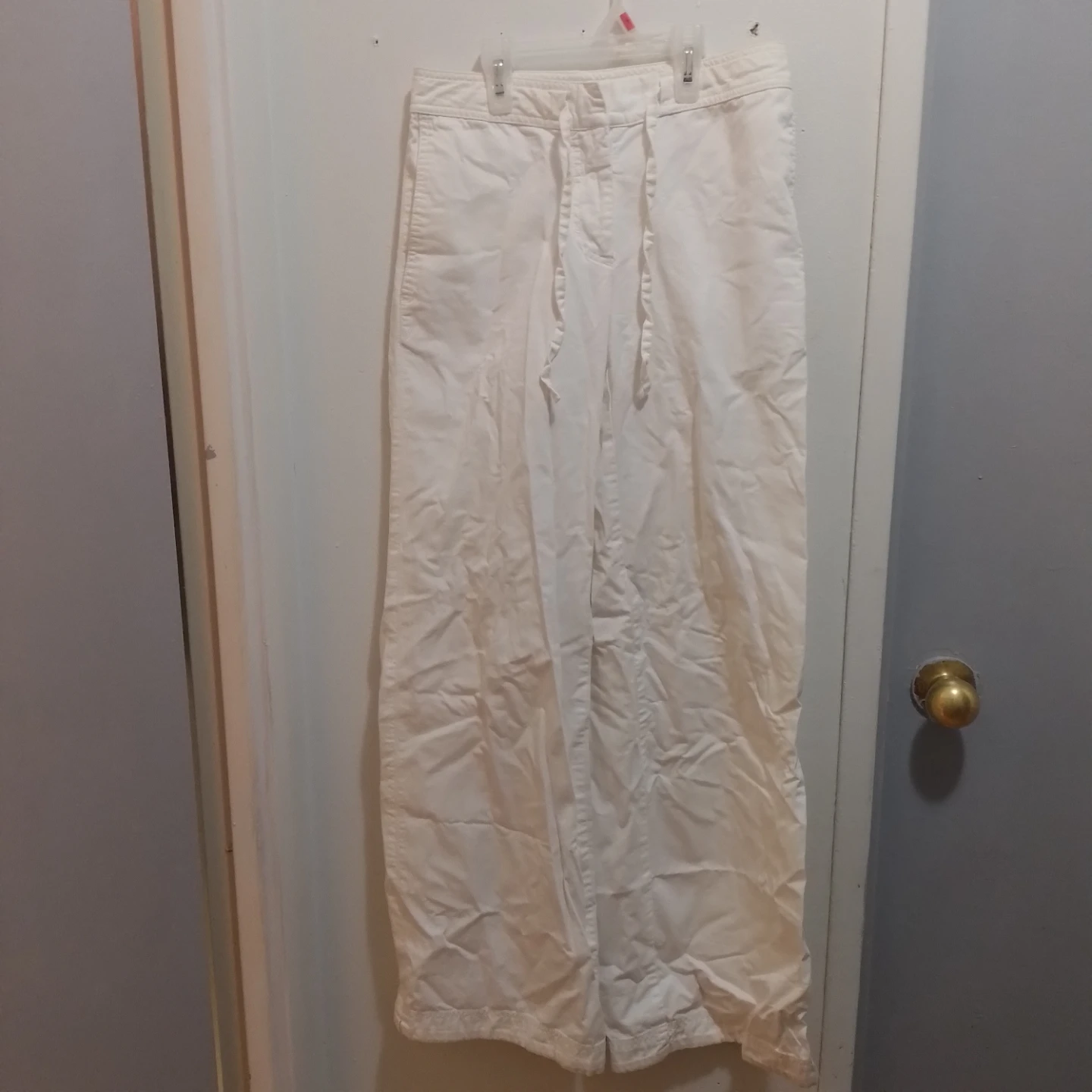 H&M White Wide Leg Linen Blend Pants Size 4 - photo 5