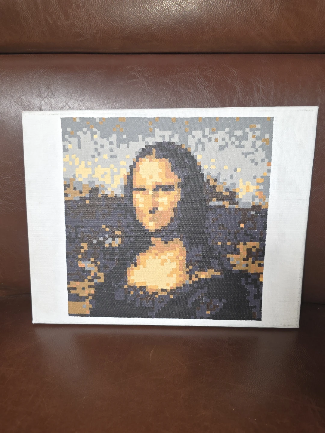 Pixelated Mona Lisa Canvas Art