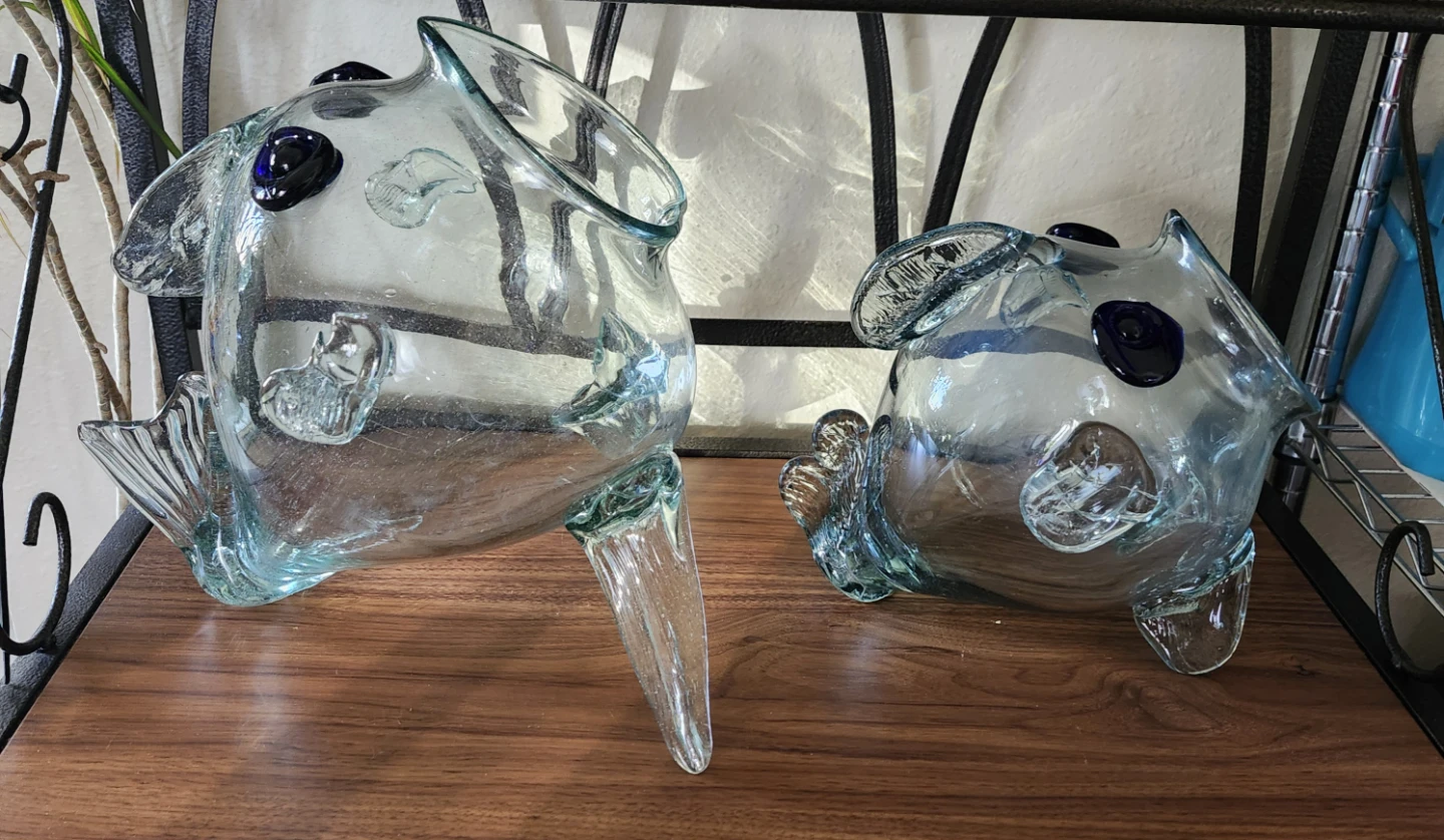 Blown Glass Fish Vase - Set of 2 - photo 3