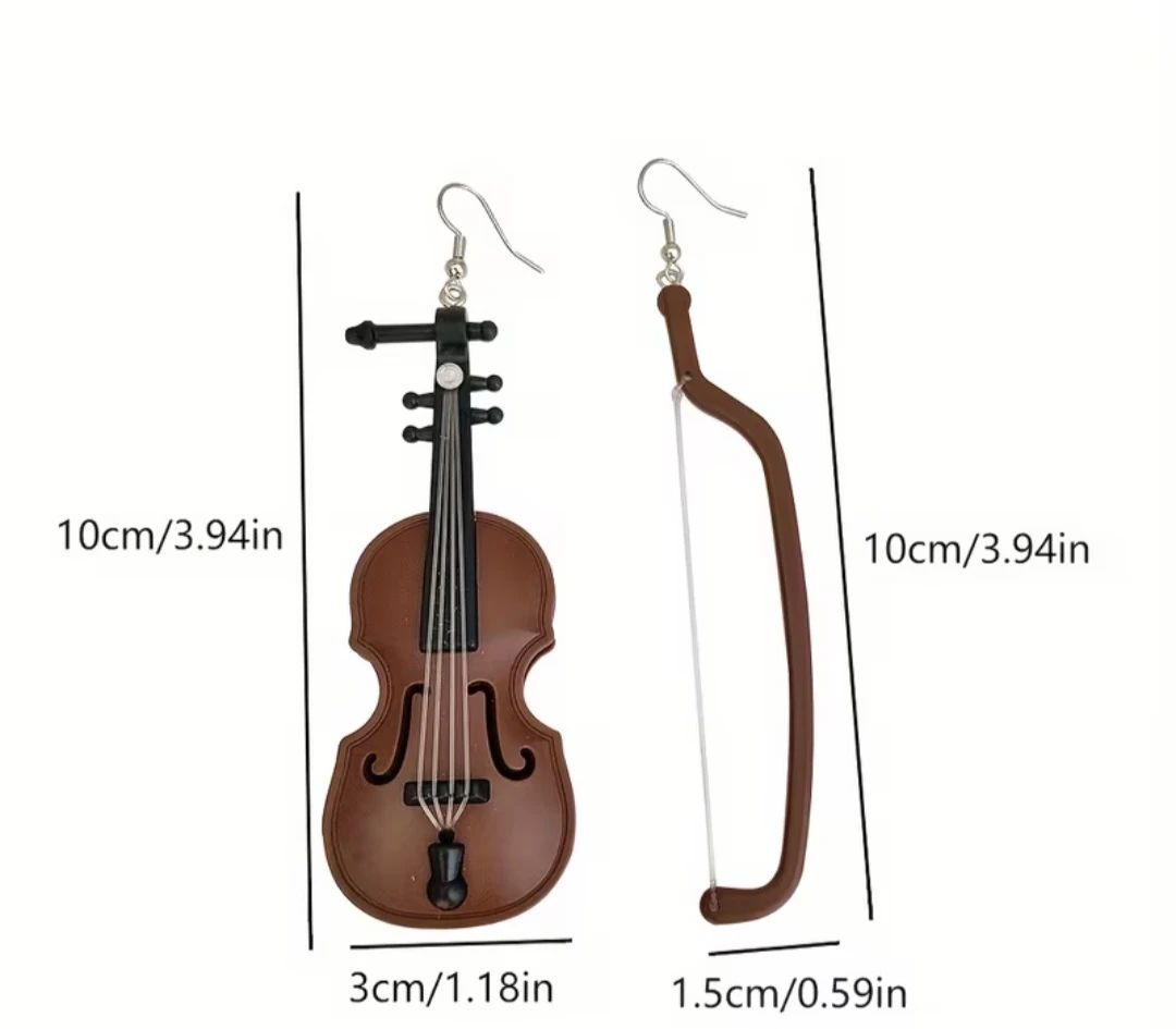 New Creative Violin Dangle Earrings - photo 2