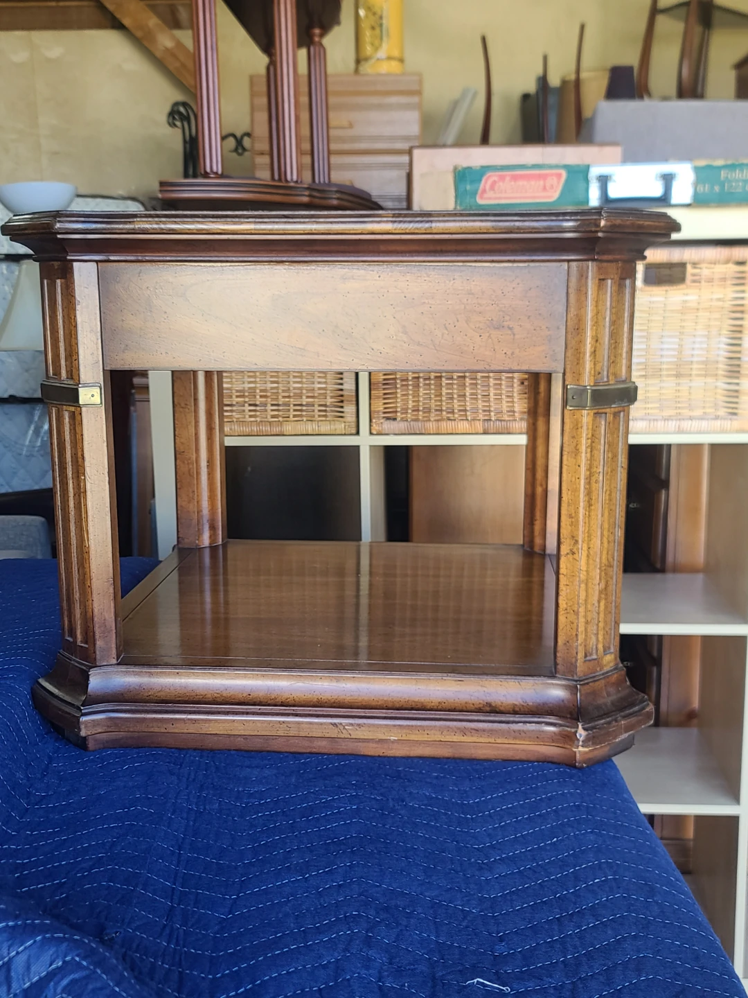 Vintage Wood End Table with Drawer - photo 4