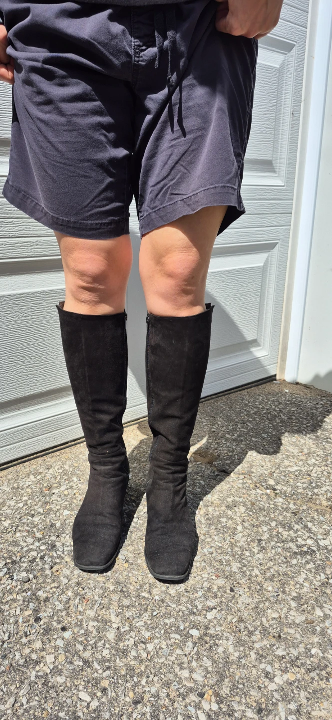 Black Suede Knee-High Boots - photo 2