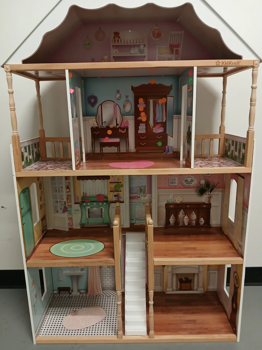 Wooden Dollhouse 4ft H × 36" W ×15" - photo 4