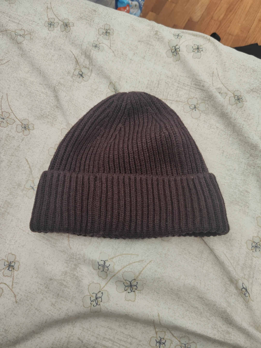 Brown Ribbed Knit Beanie