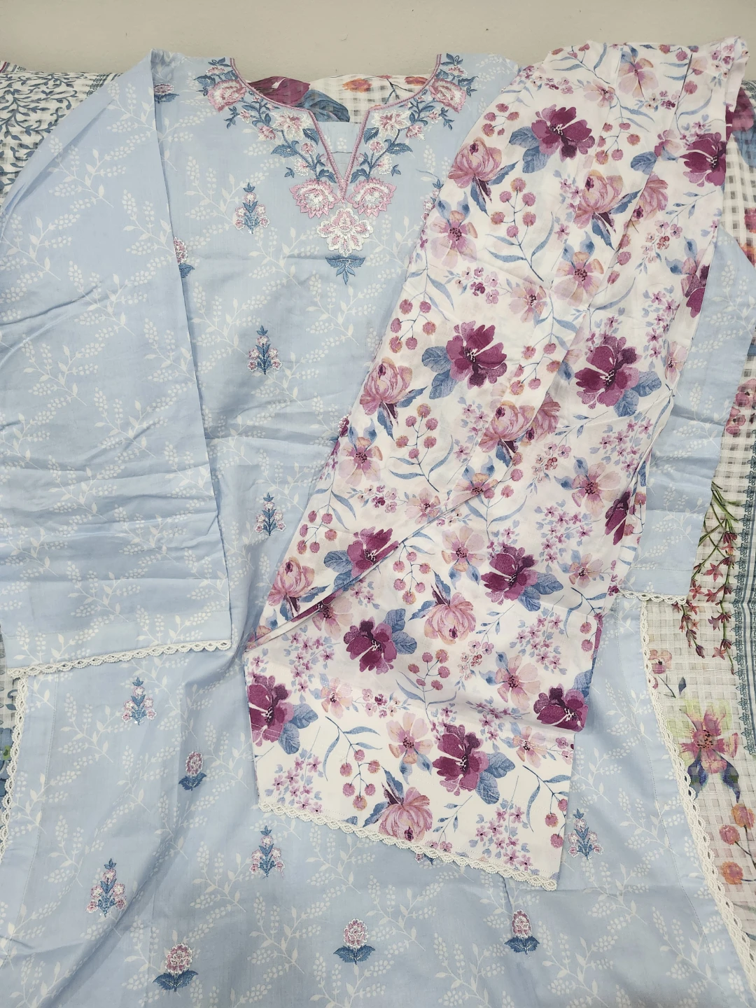 J. 3-PIECE EMBROIDERED  DRESS