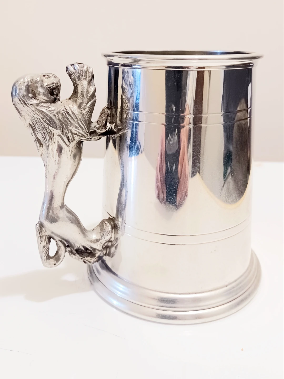 Unique Vtg New Birks English Pewter Lion Tankard - photo 2