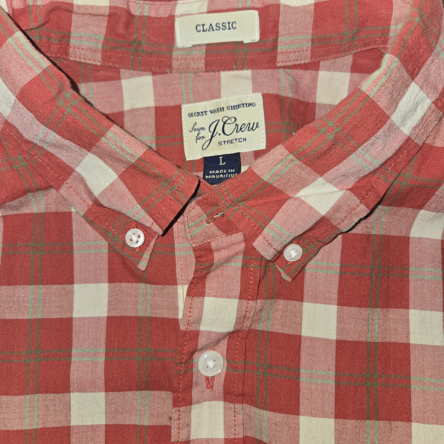 J. Crew Classic Plaid Button-Down Shirt - Size L - photo 2