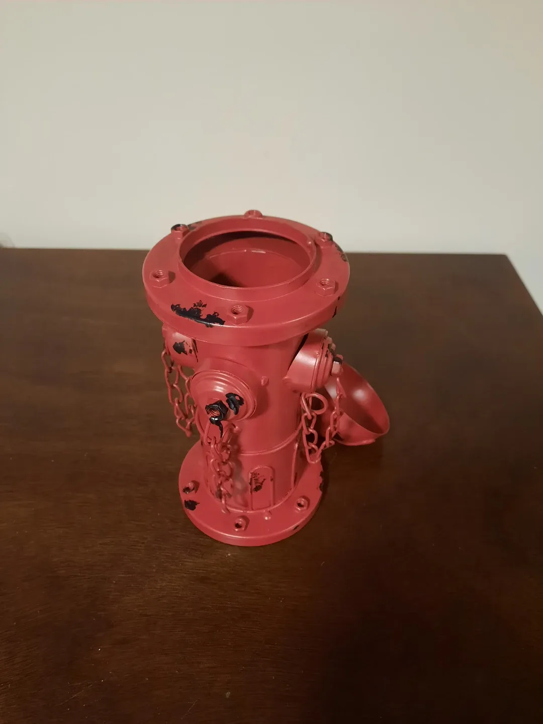 Red Fire Hydrant Decorative Object with Chains - photo 2