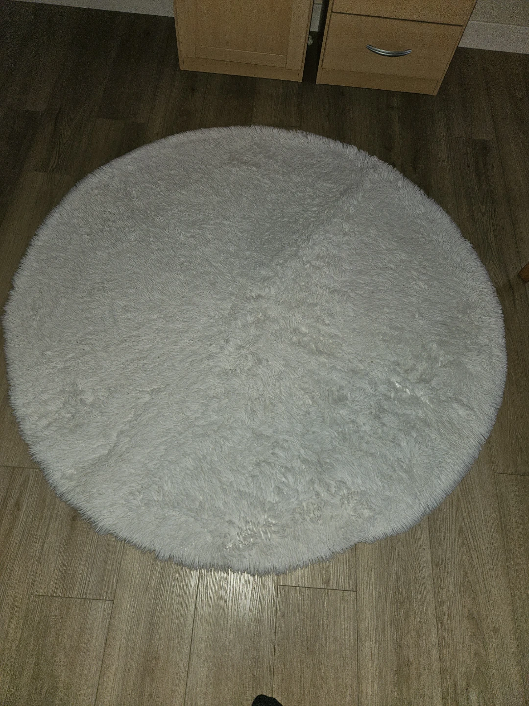 Round Fluffy Rug - White - photo 2
